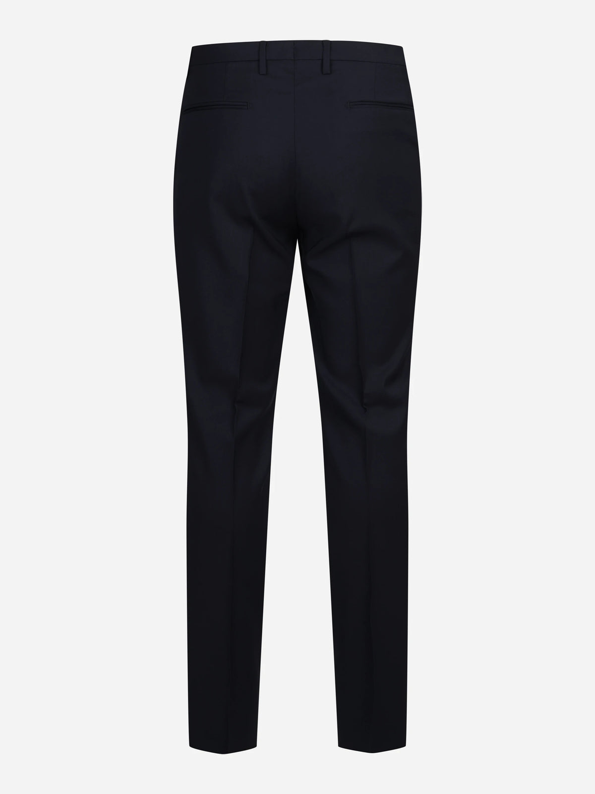 Abito monopetto in lana blu - pantaloni, vista posteriore