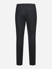Abito monopetto in lana grigio - pantaloni, vista posteriore