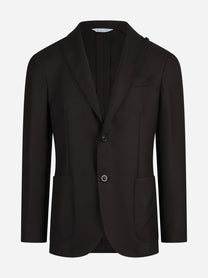 Blazer monopetto Boglioli in lana marrone - vista frontale