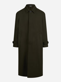 Cappotto Boglioli in lana verde - dettaglio del tessuto