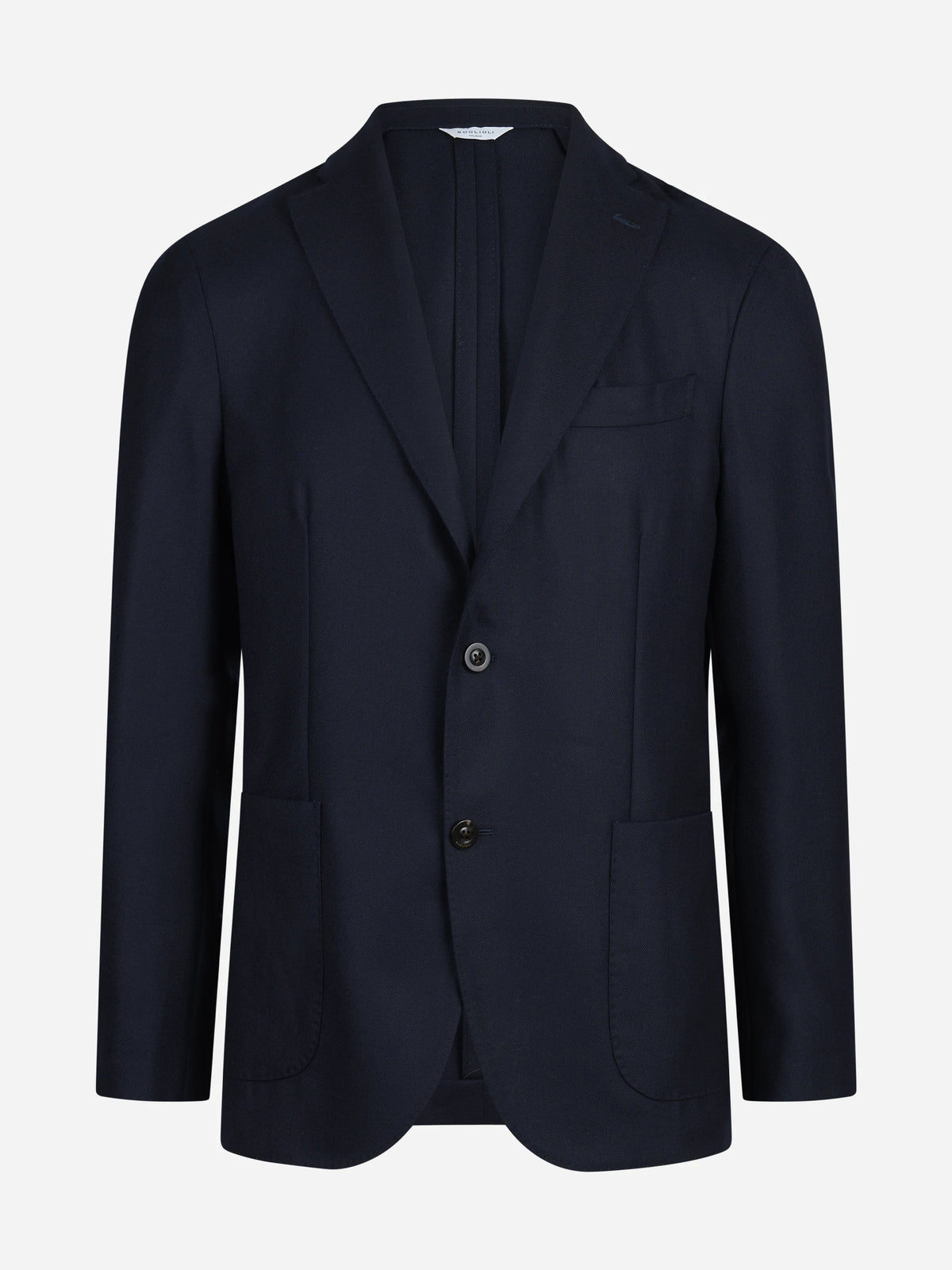 Blazer monopetto in lana vergine blu - vista frontale