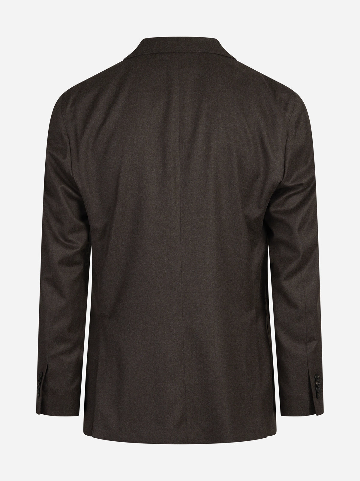 Blazer monopetto in lana e seta marrone - vista posteriore