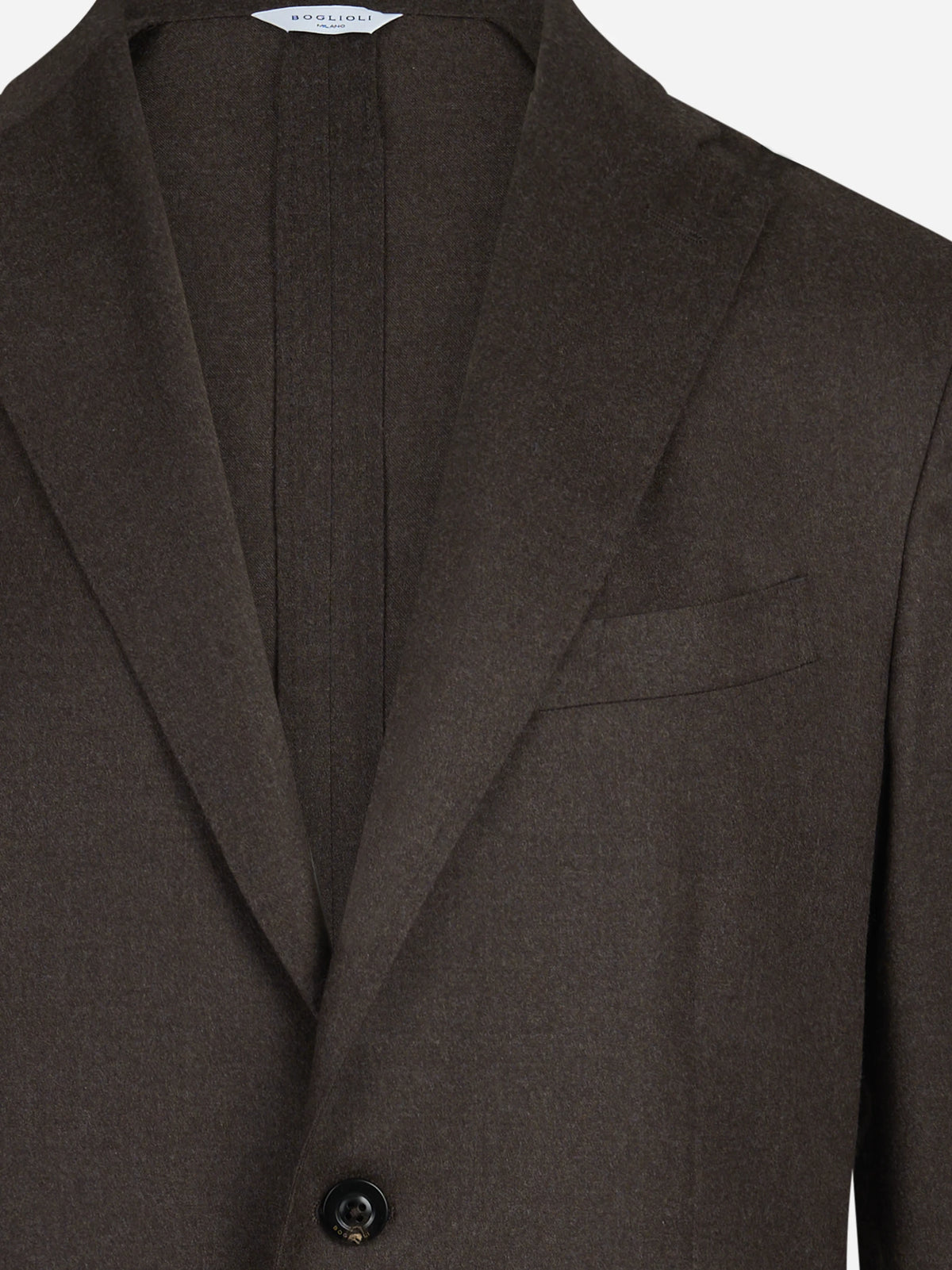 Blazer monopetto in lana e seta marrone - dettaglio del prodotto