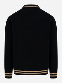 Bomber LANEUS in cashmere e seta nero - retro