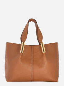 Borsa tote media color caramello Elisabetta Franchi con dettagli dorati - retro