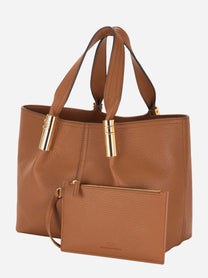Borsa tote media color caramello Elisabetta Franchi con pochette removibile