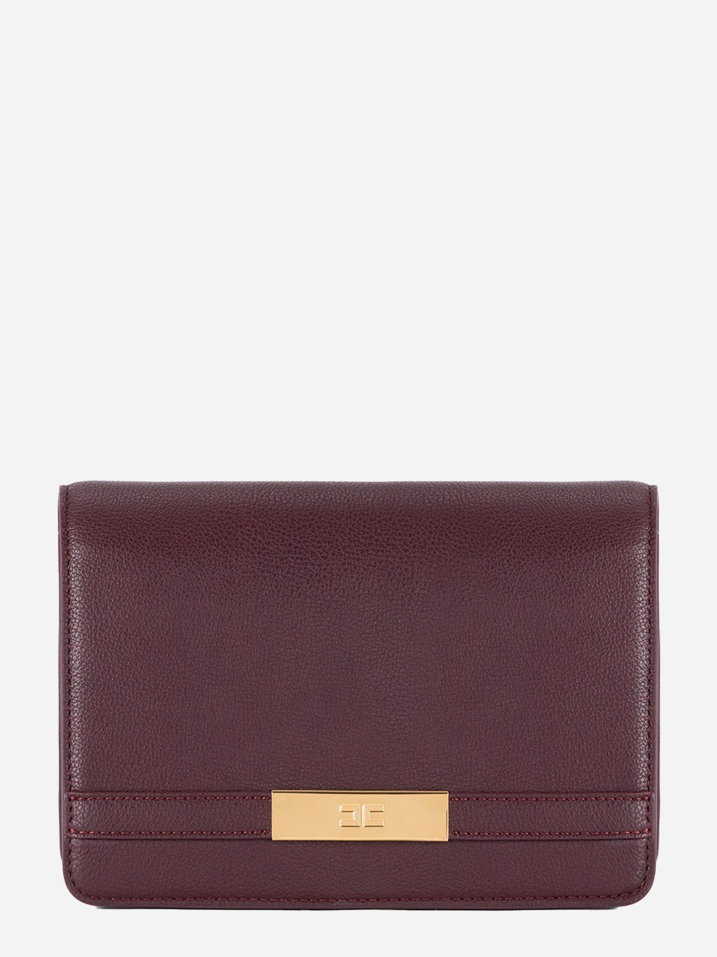 Borsa tracolla rigida bordeaux Elisabetta Franchi vista frontale