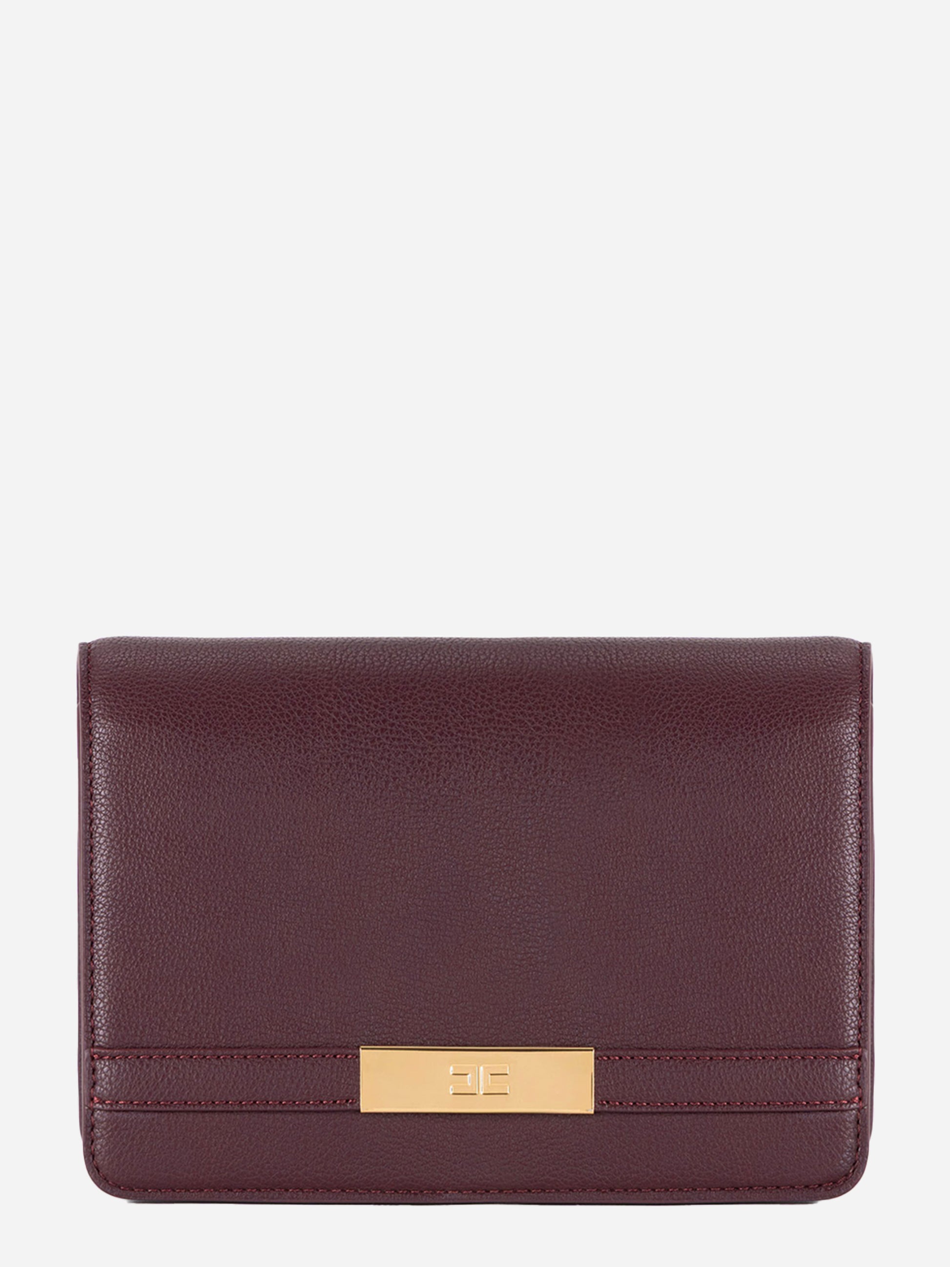 Borsa tracolla rigida bordeaux Elisabetta Franchi vista frontale