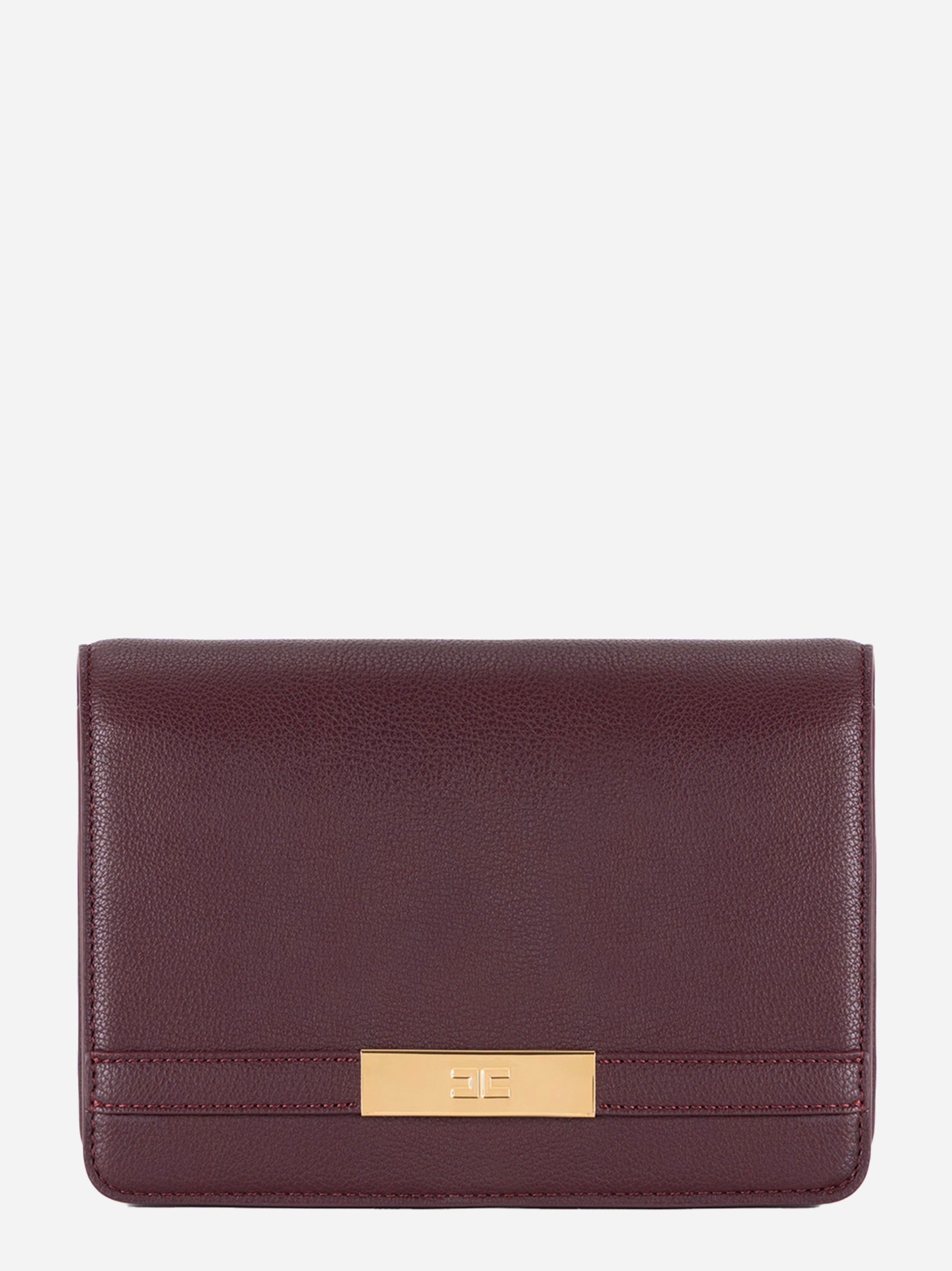 Borsa tracolla rigida bordeaux Elisabetta Franchi vista frontale