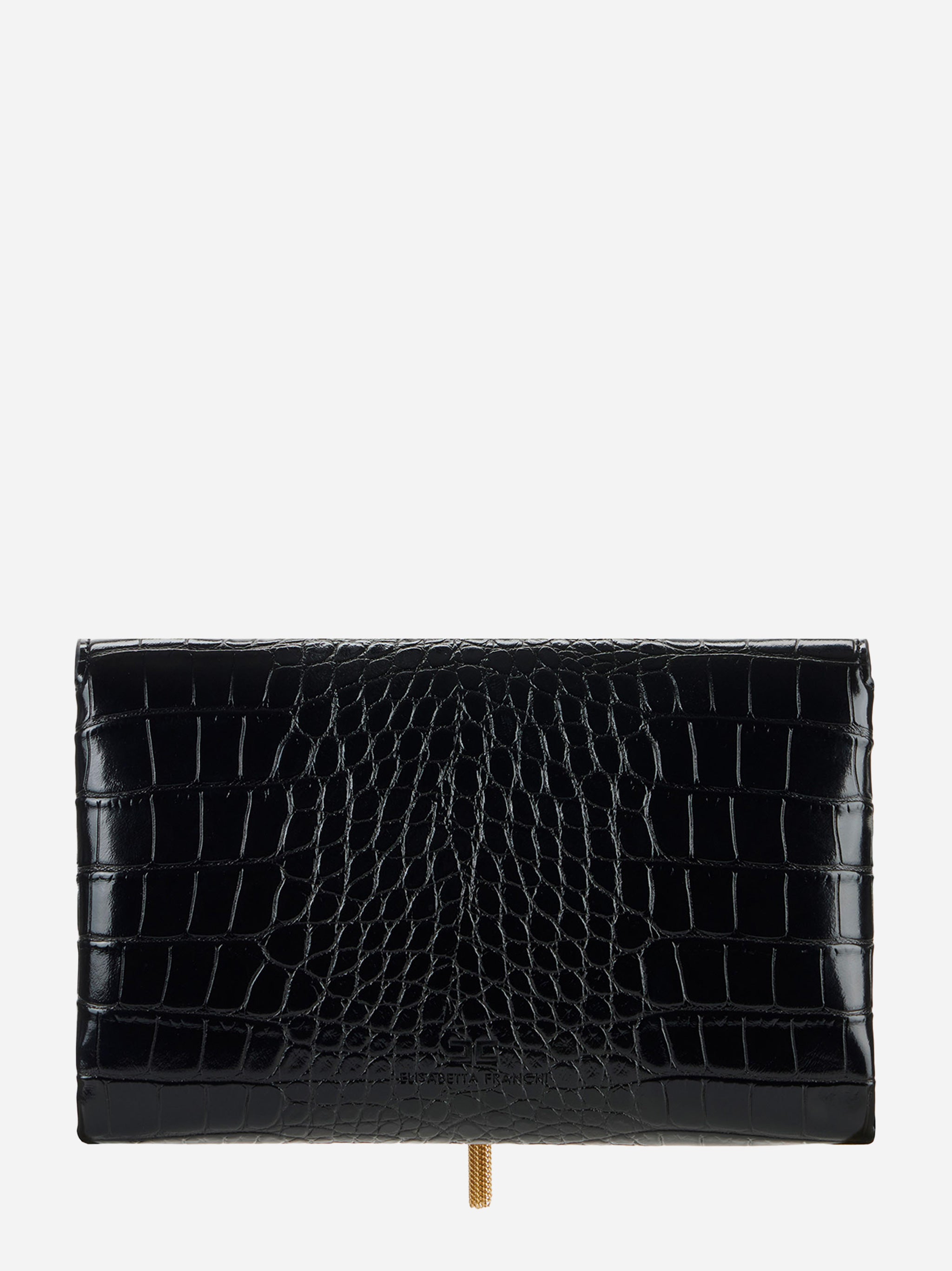 Retro della borsa nera effetto cocco Elisabetta Franchi