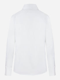 Camicia bianca in popeline Elisabetta Franchi con logo su polsino, vista posteriore