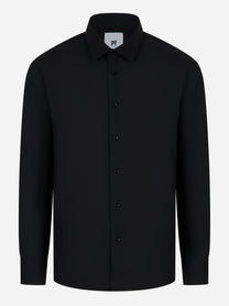 Camicia regular nera in lana vergine PT Torino - fronte
