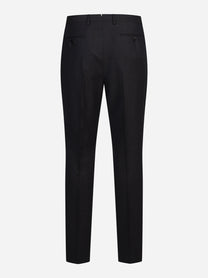 Abito monopetto in lana blu - pantaloni, vista frontale