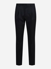 Abito doppiopetto in lana blu - pantaloni, vista frontale