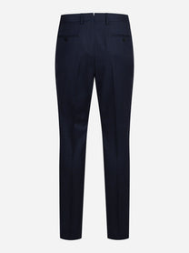 Abito monopetto in lana blu - pantaloni, vista frontale