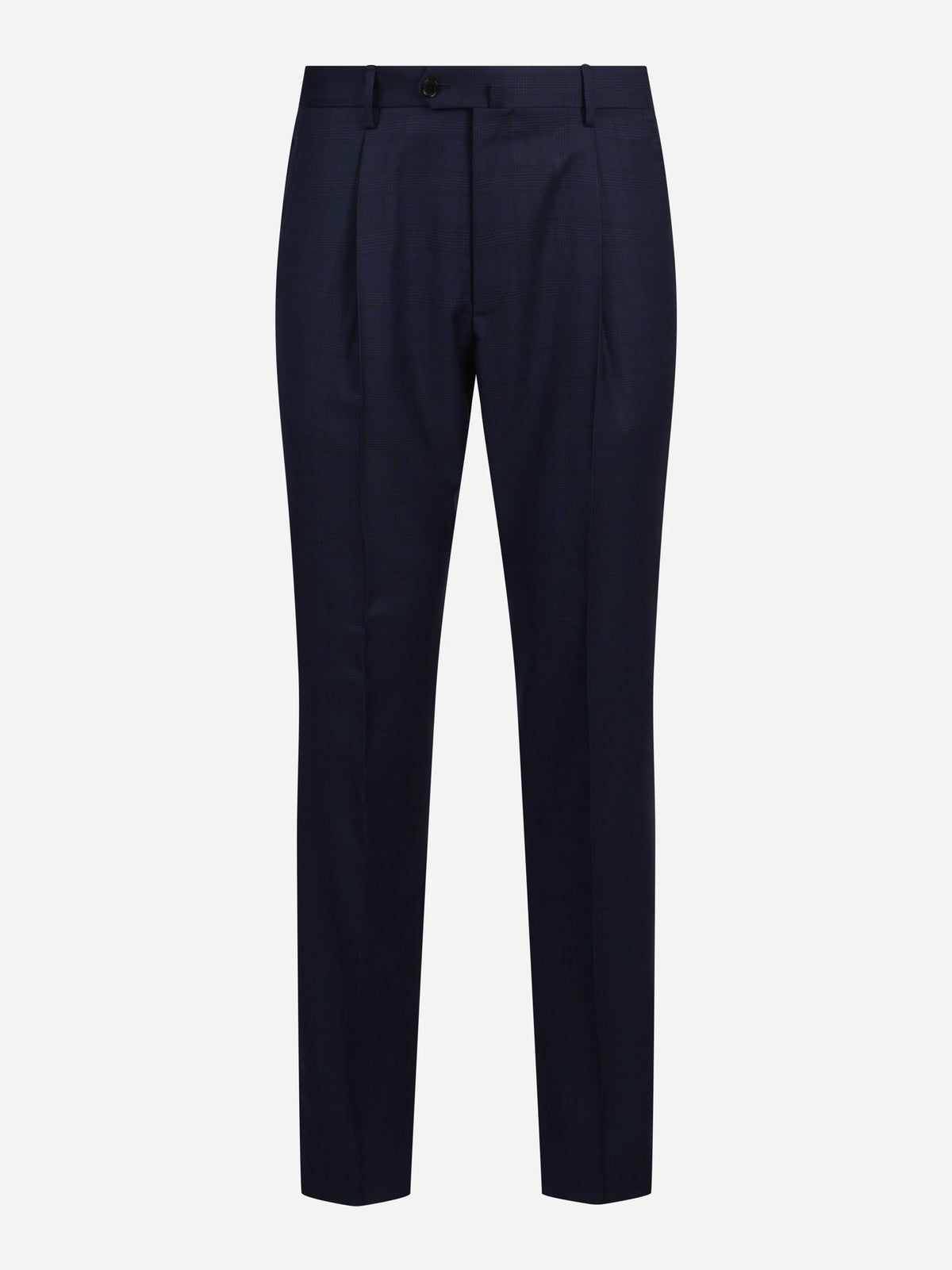 Abito monopetto in lana blu - pantaloni, vista posteriore