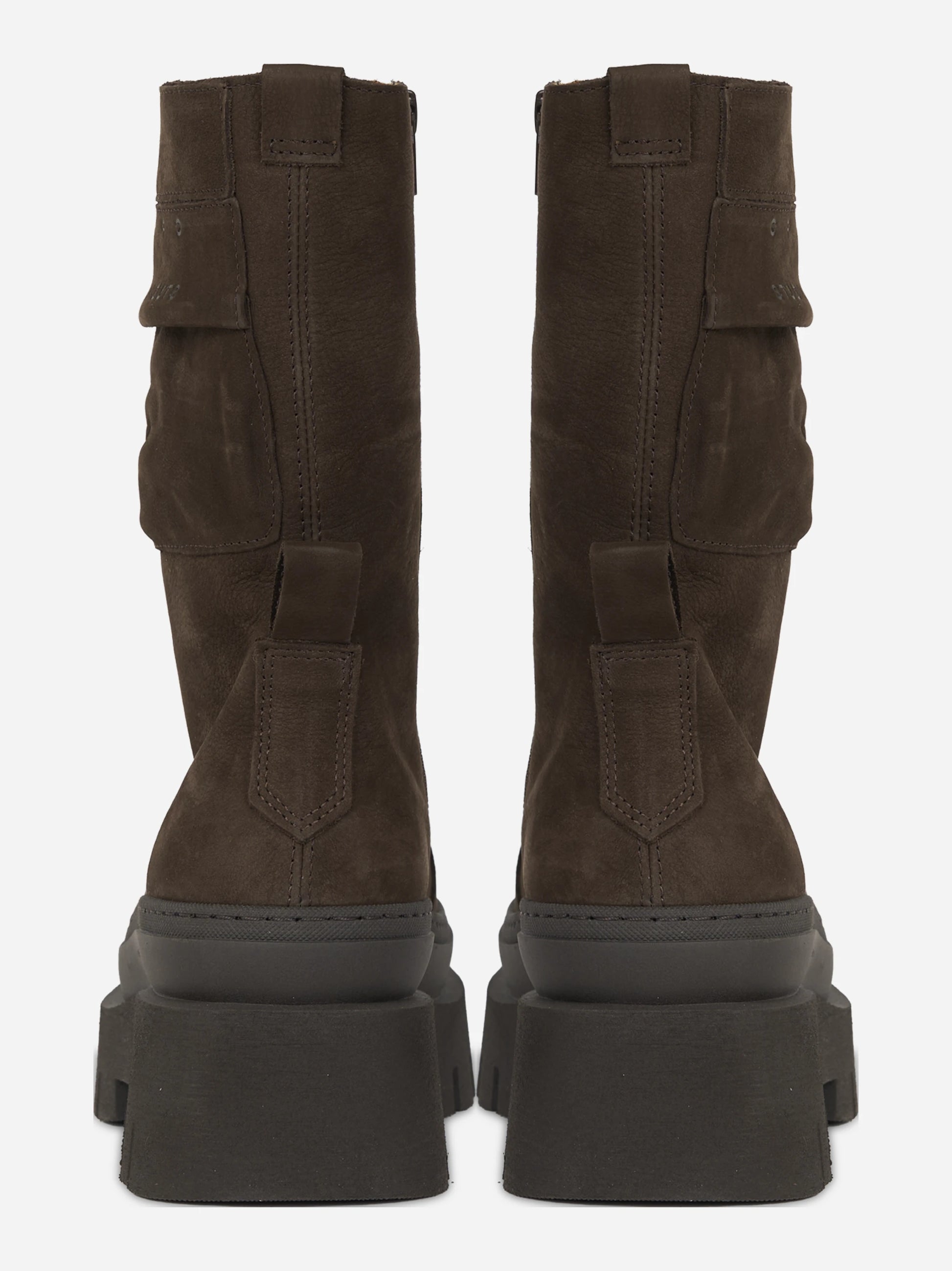 Stivale stringato CPH691 in nabuk chocolate - vista posteriore