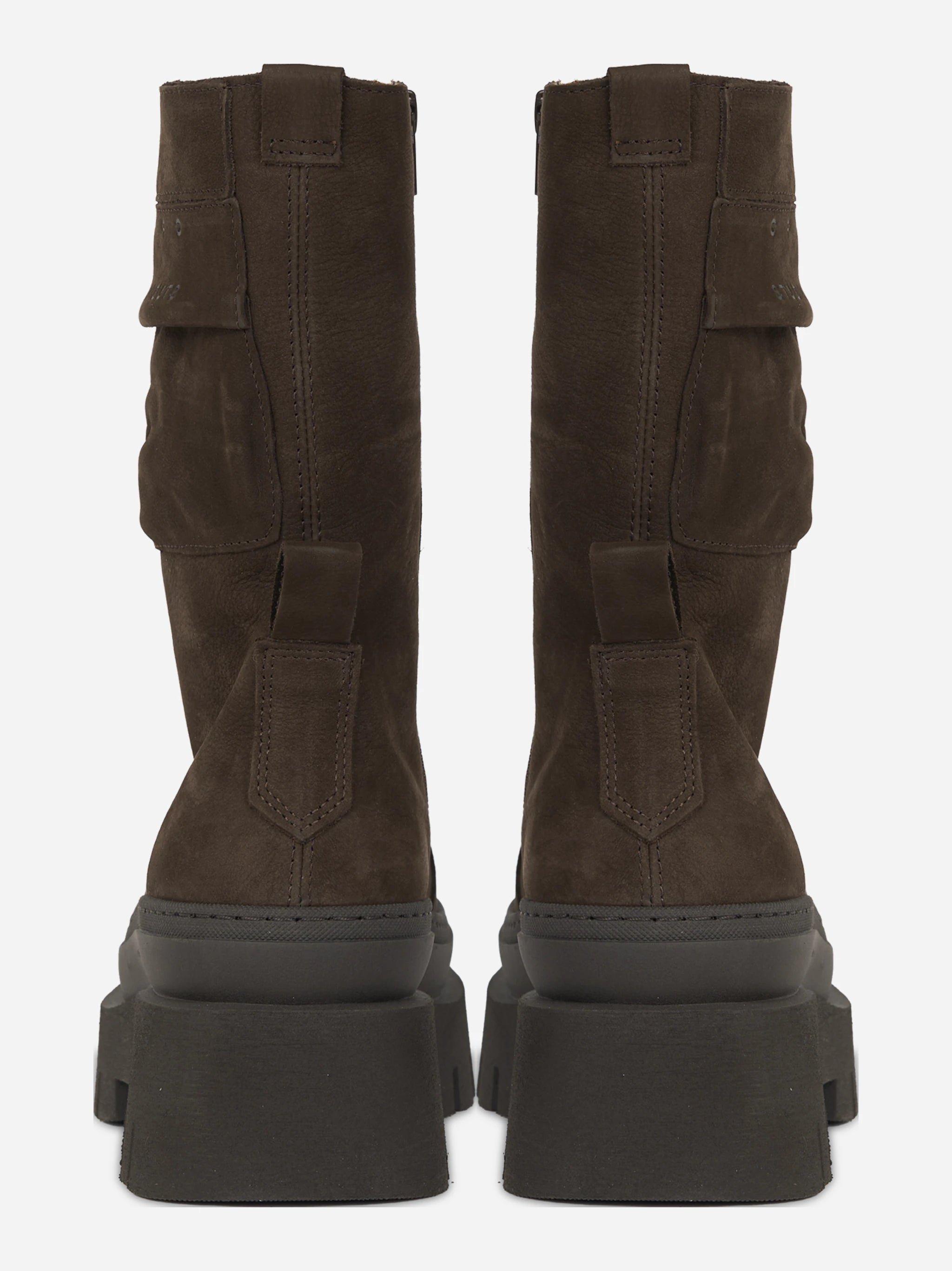 Stivale stringato CPH691 in nabuk chocolate - vista posteriore