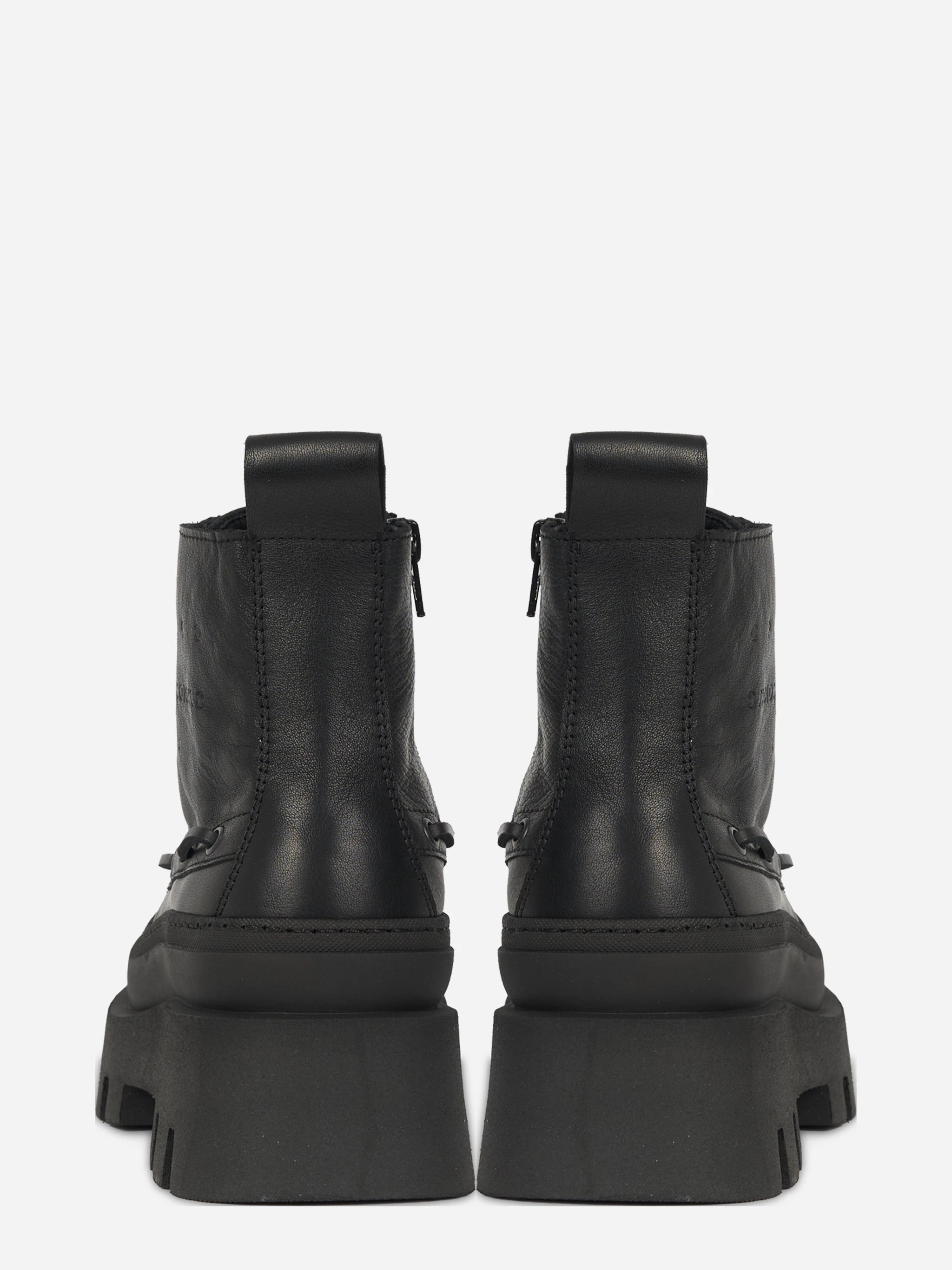 Stivaletto stringato CPH697 in pelle nera - vista posteriore