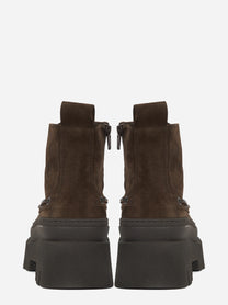Stivaletto stringato CPH697 in camoscio chocolate - vista posteriore