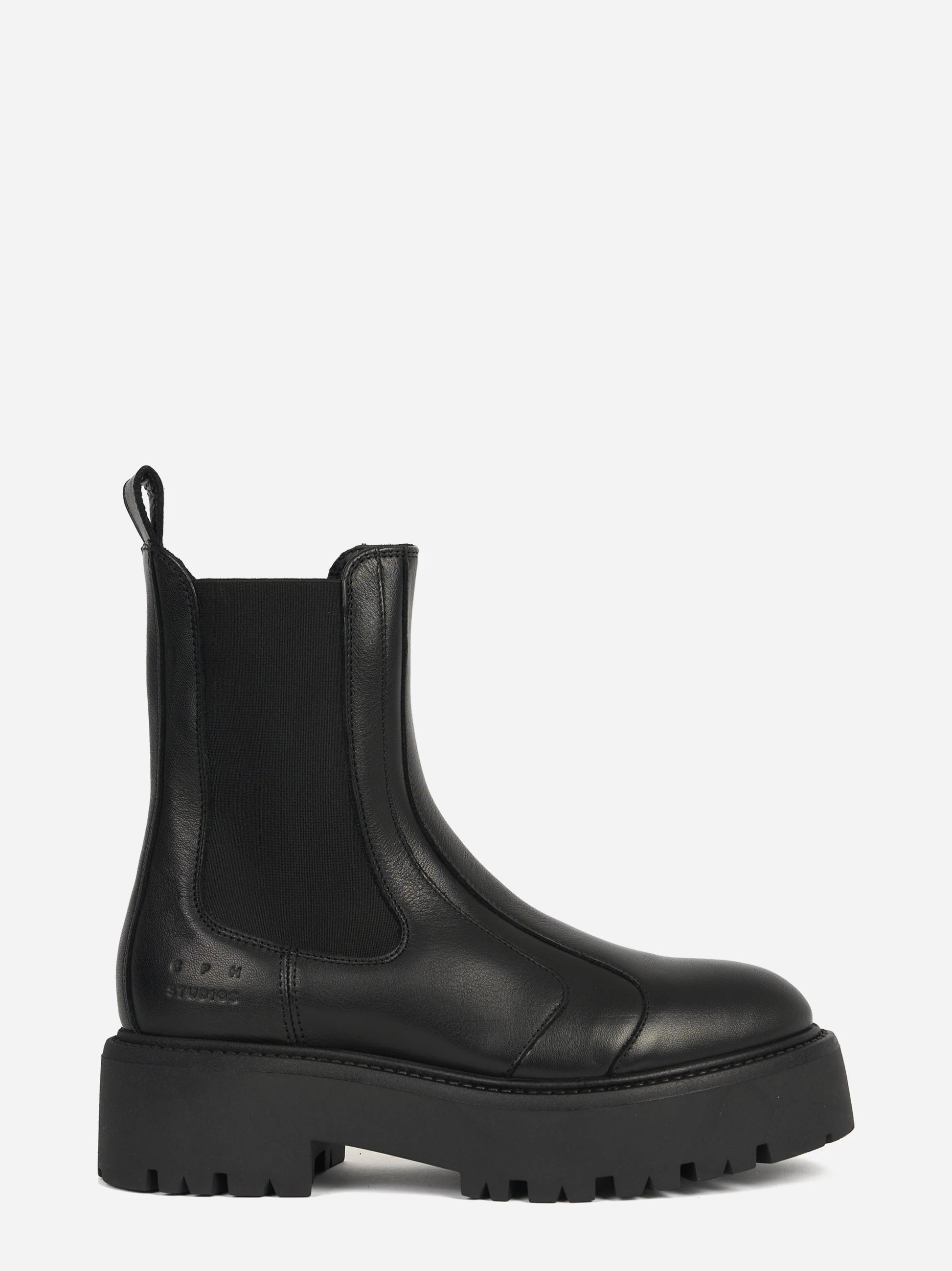 Chelsea boot CPH715 in pelle nera - vista laterale
