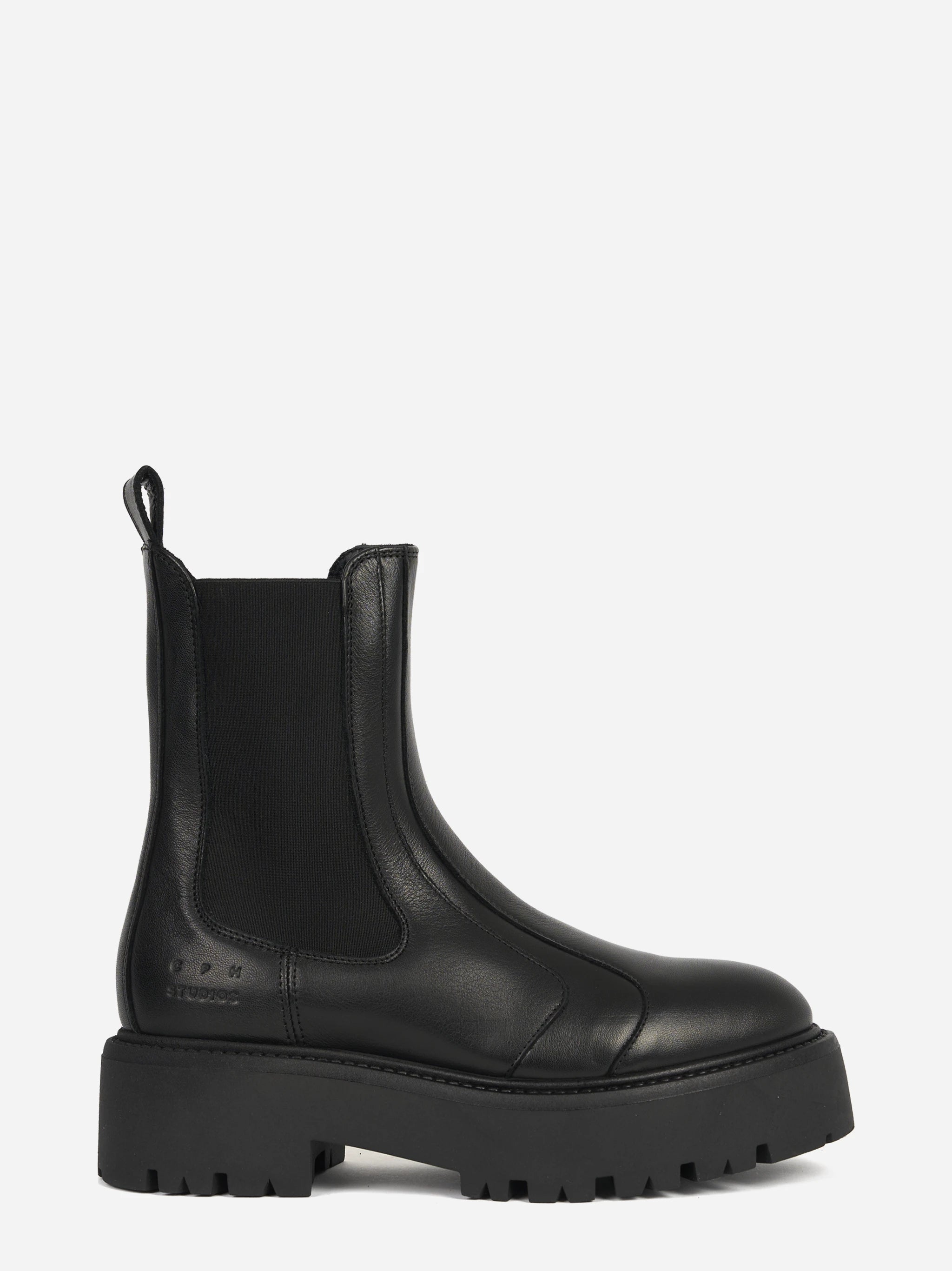 Chelsea boot CPH715 in pelle nera - vista laterale