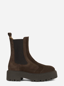 Chelsea boot CPH715 in camoscio chocolate - vista laterale