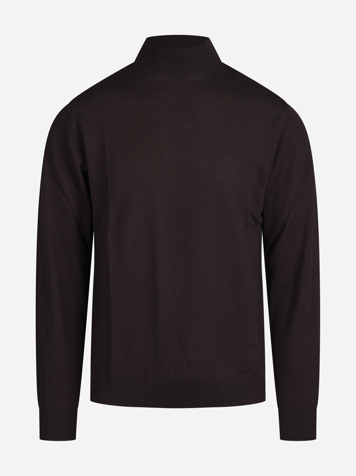 Lupetto in lana Merino marrone - vista frontale