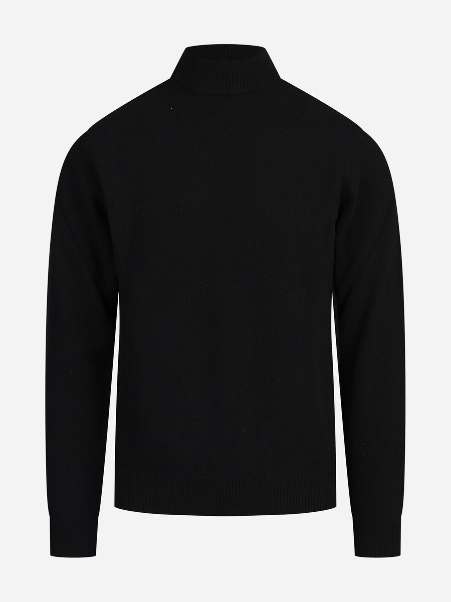 Lupetto in lana e cashmere nero - vista frontale