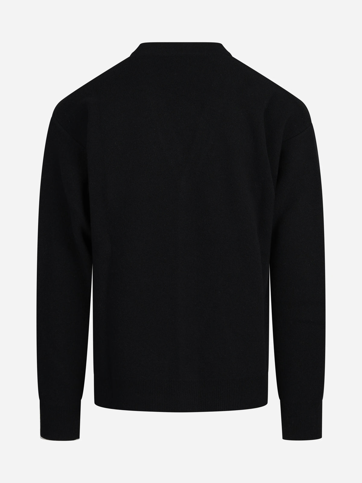 Cardigan in piquet lana e cashmere nero - dettaglio del prodotto