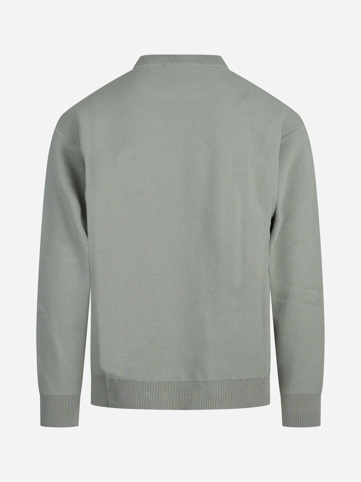 Maglia paricollo in piquet lana e cashmere verde - dettaglio del prodotto