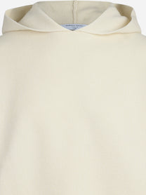 Felpa in maglia con cappuccio lana e cashmere bianco - vista posteriore