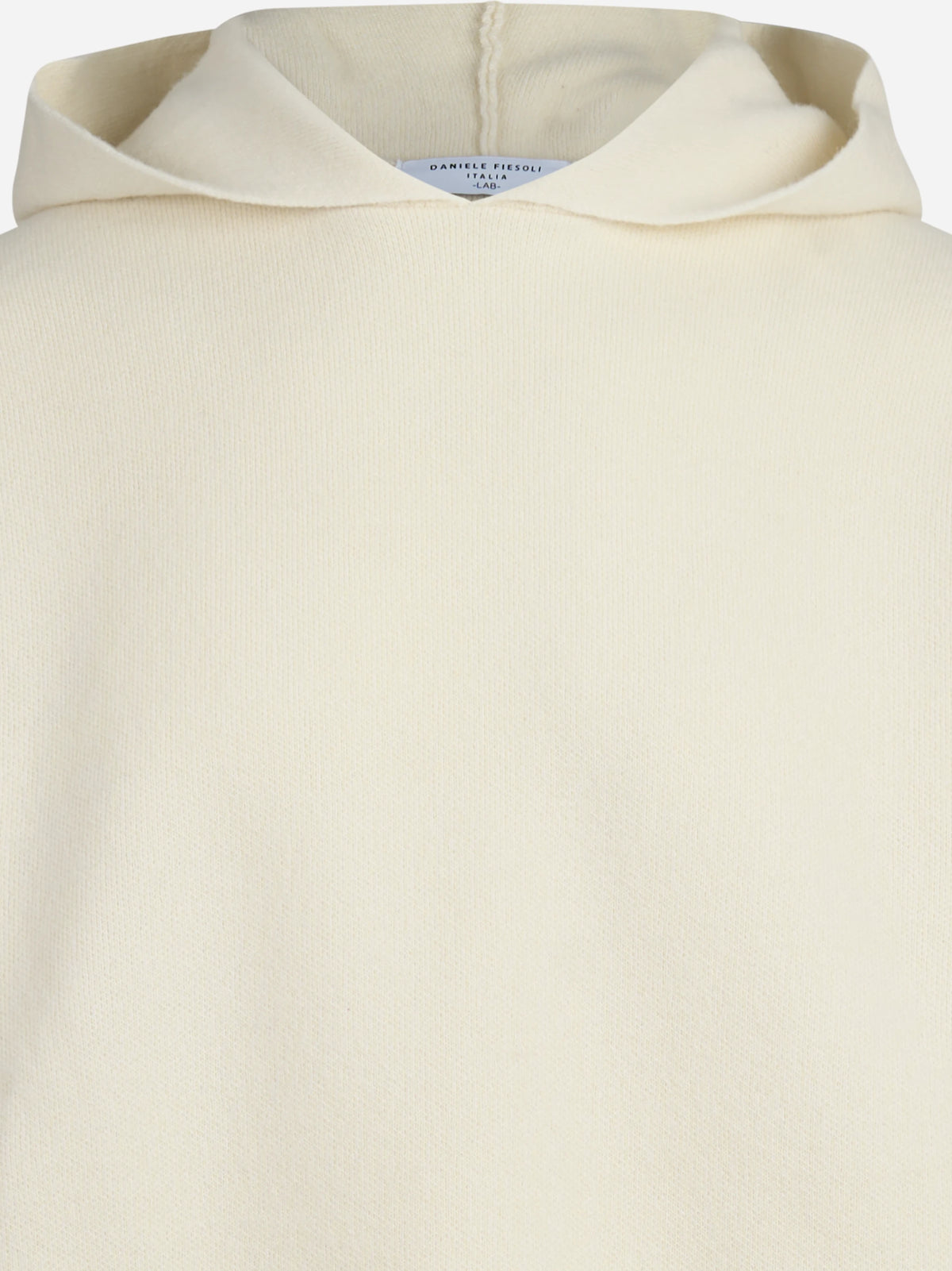 Felpa in maglia con cappuccio lana e cashmere bianco - vista posteriore