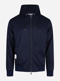 Felpa con cappuccio e zip blu DEVORE - vista frontale