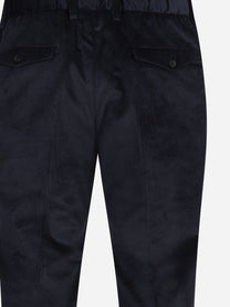 Pantaloni in velluto con vita elasticizzata blu - dettaglio del prodotto