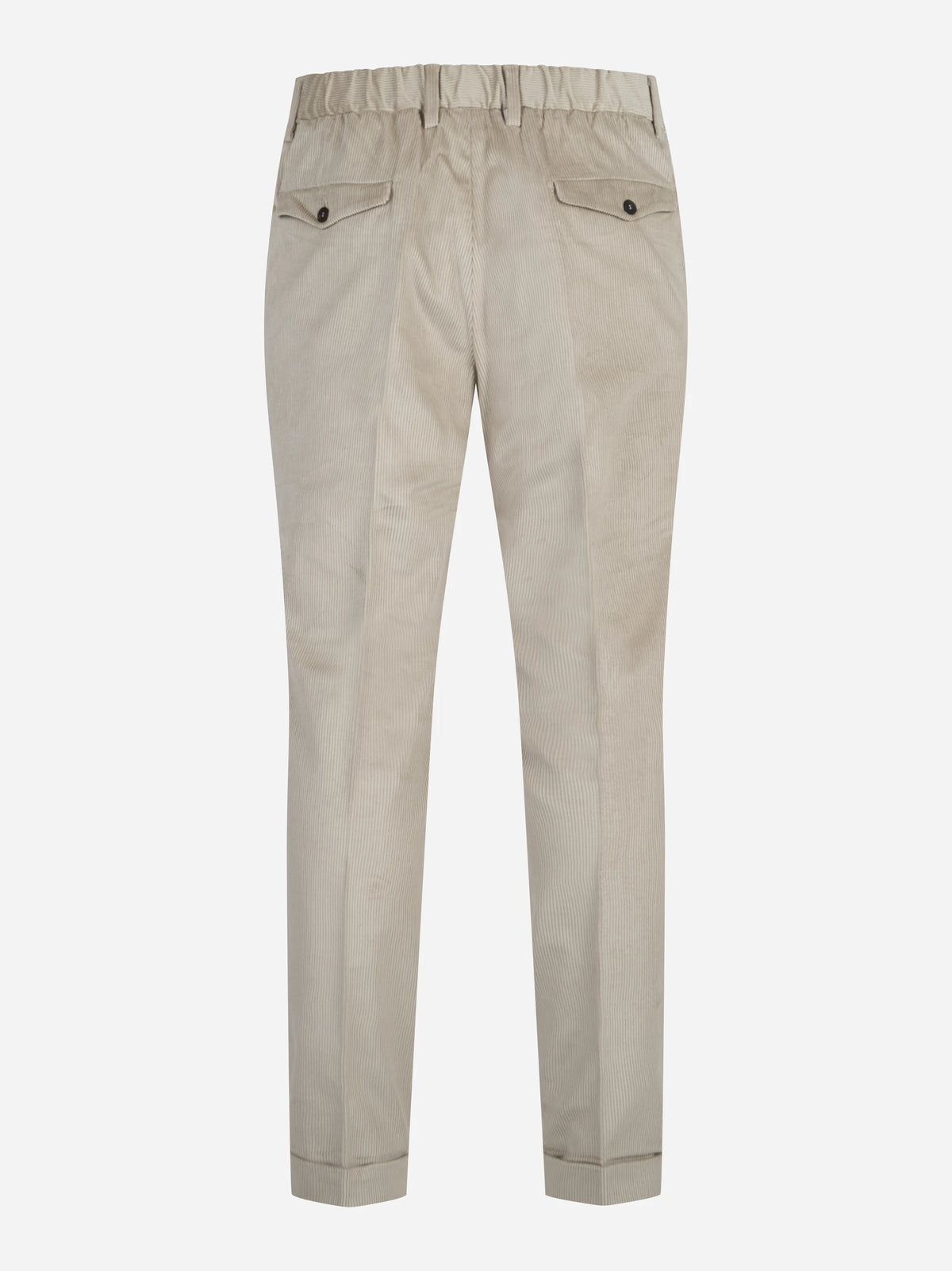 Pantaloni in velluto con vita elasticizzata marrone - vista posteriore