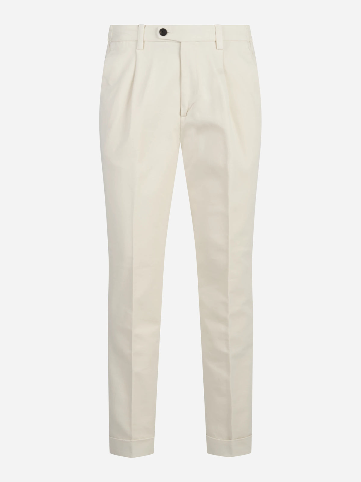 Pantaloni in cotone stretch bianco - vista frontale