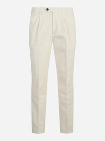 Pantaloni in cotone stretch bianco - vista frontale
