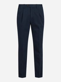 Pantaloni in cotone stretch blu - vista frontale