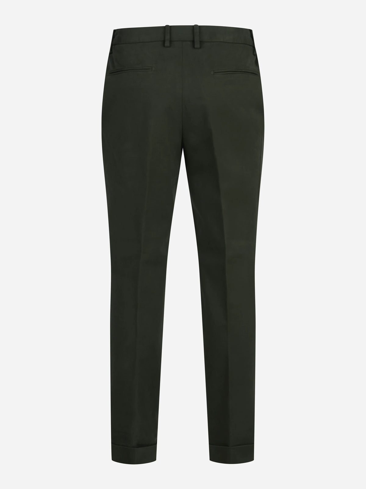Pantaloni in cotone stretch verde - vista posteriore