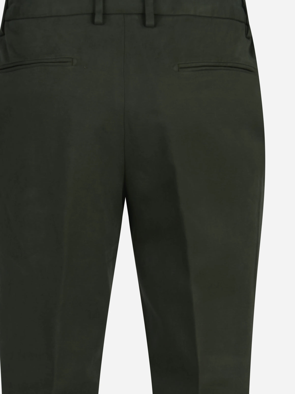 Pantaloni in cotone stretch verde - dettaglio del prodotto