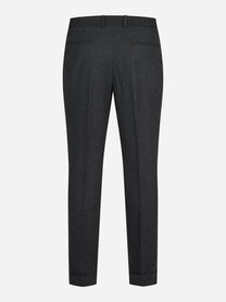 Pantaloni in lana e cashmere nero - vista posteriore