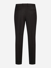 Pantaloni in lana e cashmere marrone - vista posteriore