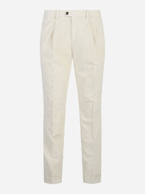 Pantaloni in cotone e modal bianco - vista frontale