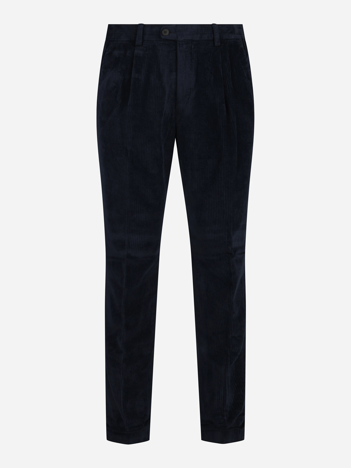 Pantaloni in cotone e modal blu - vista frontale
