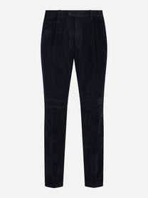 Pantaloni in cotone e modal blu - vista frontale