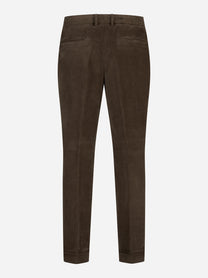 Pantaloni in cotone e modal marrone - vista posteriore