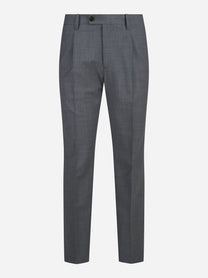 Pantalone sartoriale con risvolto grigio - vista frontale
