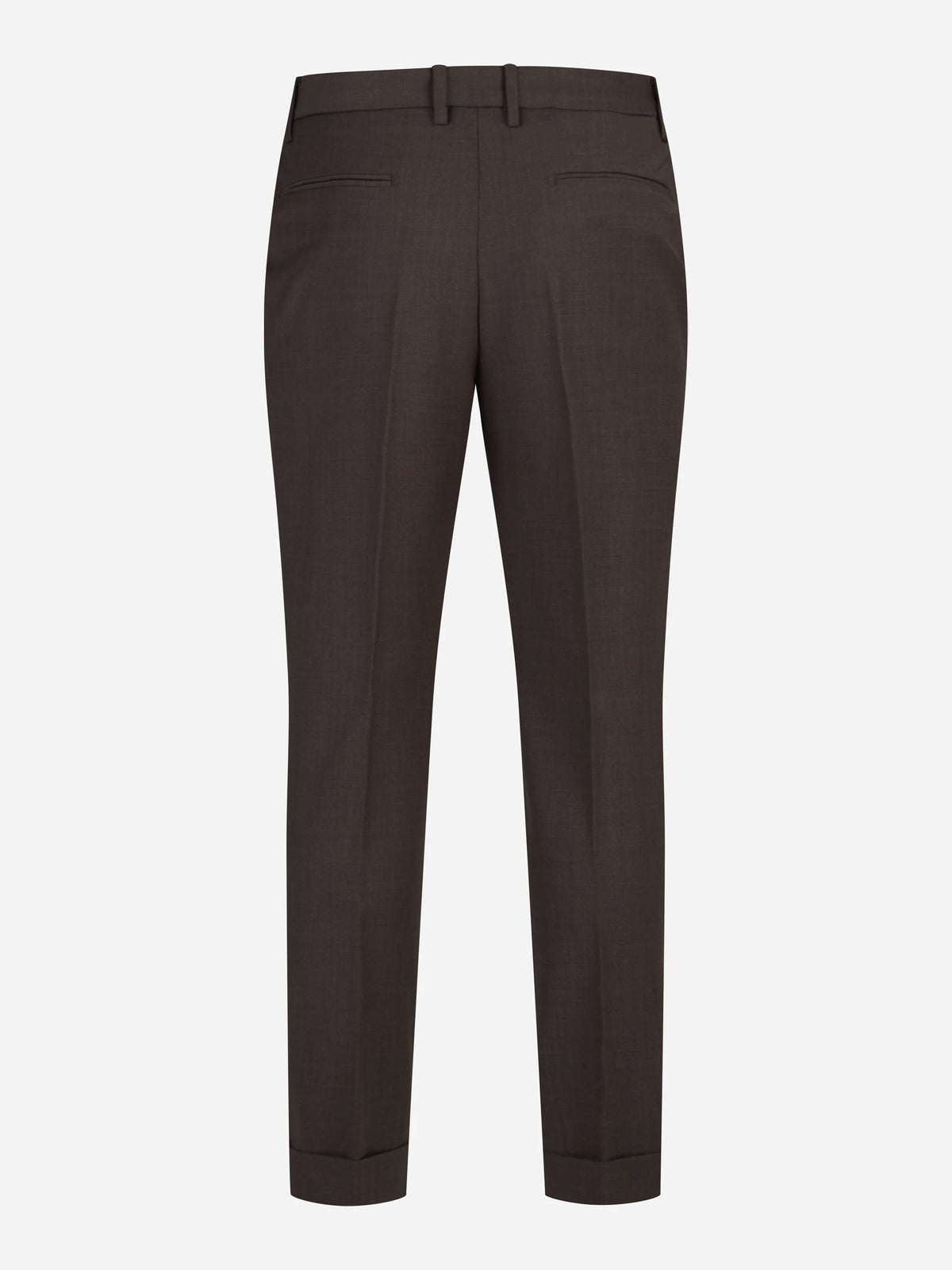 Pantaloni in lana con risvolto marrone - vista posteriore