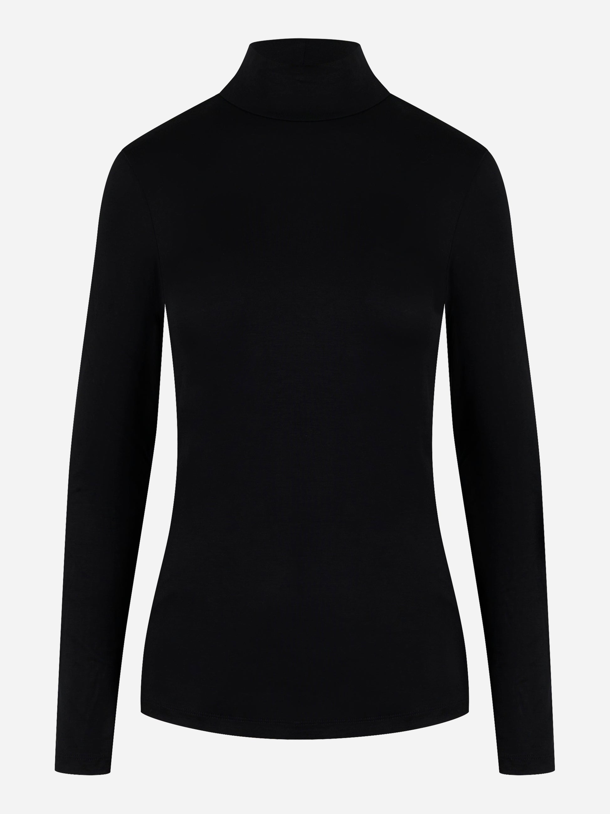 Dolcevita nero in viscosa stretch Dondup vista frontale